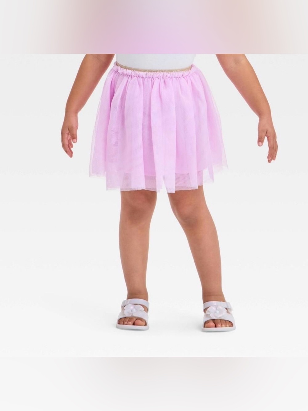 Cat & Jack Lavender Tulle Skirt with Gold Elastic Waistband Size 4T